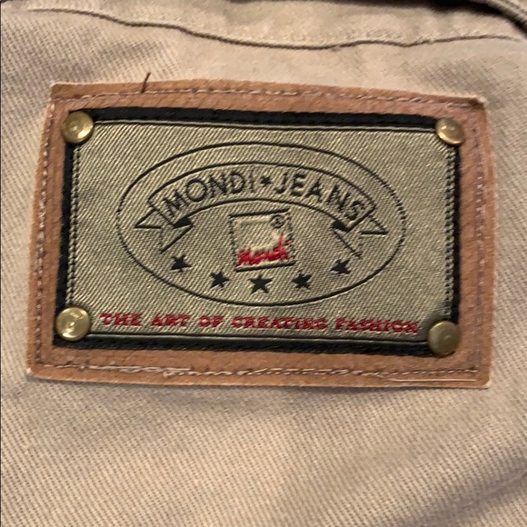 Vintage Mondi cropped jean jacket khaki cotton - Picture 4 of 4